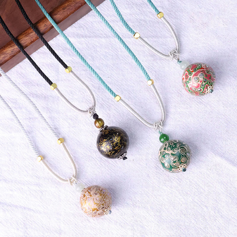 Buddha Stones Ebbenhouten kleurrijke lak Ketting met rustgevende uitstraling - image 1