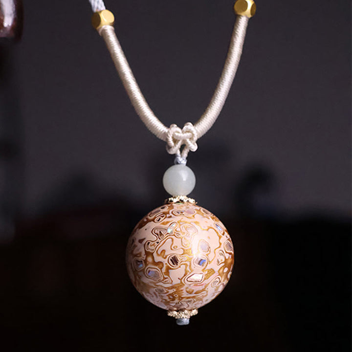 Buddha Stones Ebbenhouten kleurrijke lak Ketting met rustgevende uitstraling - Beige (willekeurige beigekleur) - image 9