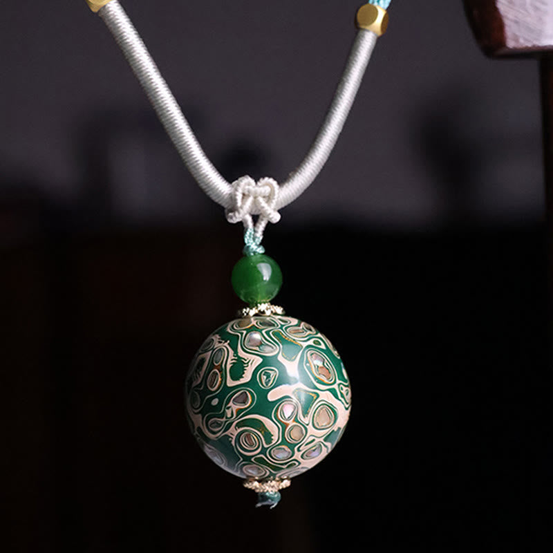 Buddha Stones Ebbenhouten kleurrijke lak Ketting met rustgevende uitstraling - Groen (willekeurige beigekleur) - image 12