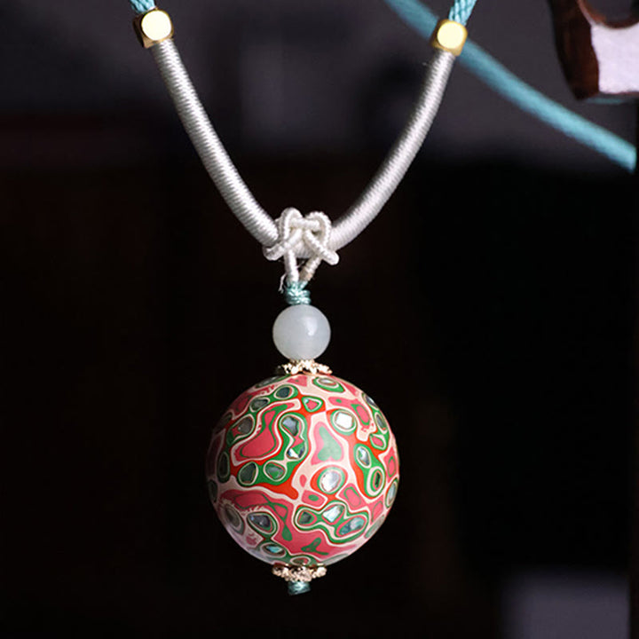 Buddha Stones Ebbenhouten kleurrijke lak Ketting met rustgevende uitstraling - Kleurrijk (willekeurige beige kleurrijke) - image 0