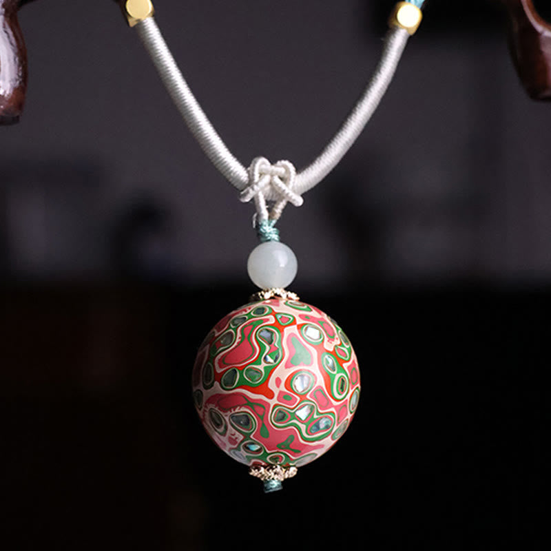 Buddha Stones Ebbenhouten kleurrijke lak Ketting met rustgevende uitstraling - image 3