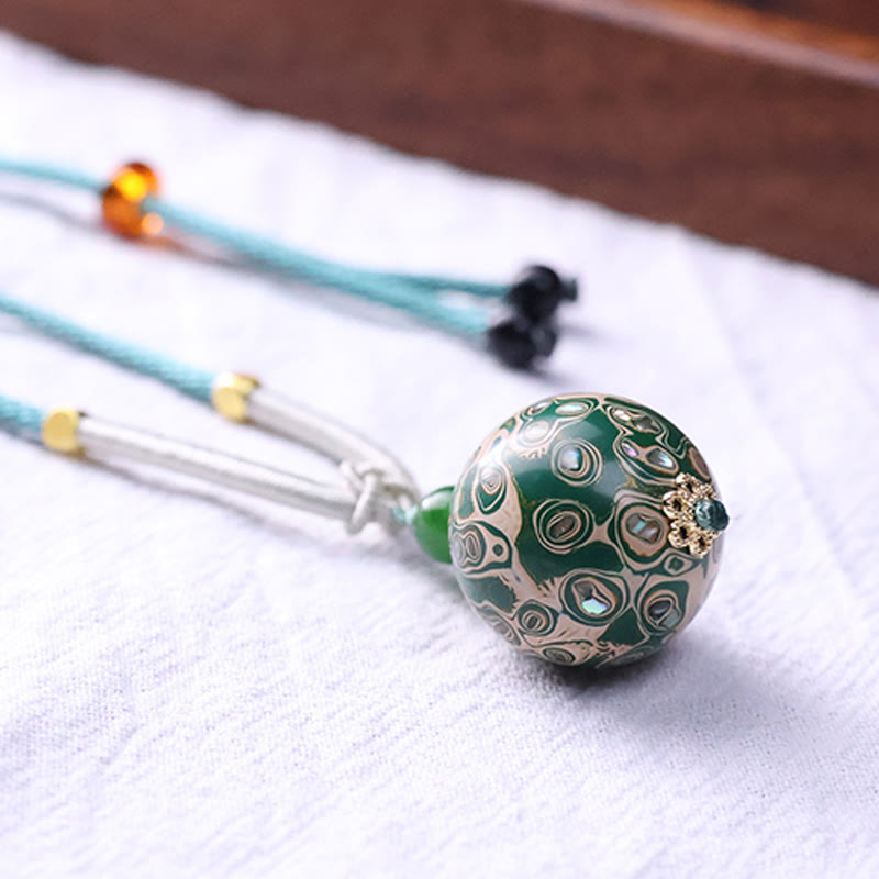 Buddha Stones Ebbenhouten kleurrijke lak Ketting met rustgevende uitstraling - image 14