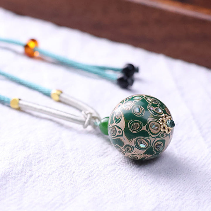 Buddha Stones Ebbenhouten kleurrijke lak Ketting met rustgevende uitstraling - image 14
