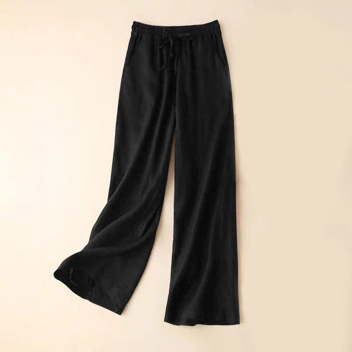 Buddha Stones Casual hoge Taille met vetersluiting, wijde pijpen en Zakken - Zwart - US12, UK/AU16, EU44 (XL) - image 16