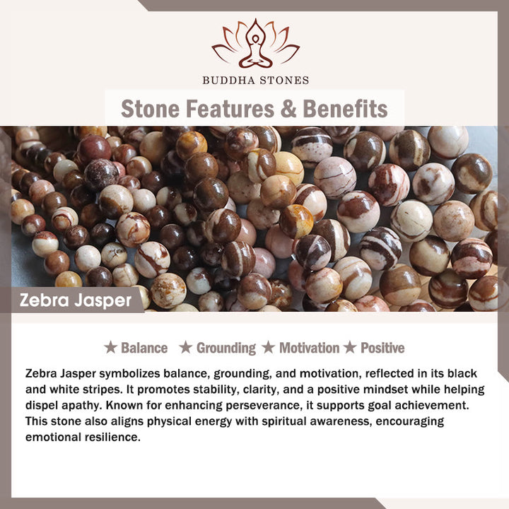 Buddha Stones Zebra Jaspis Agaat Kralen Positieve Armband - image 7