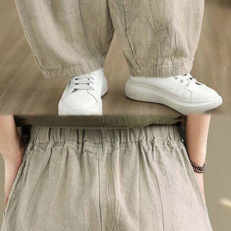 Buddha Stones Casual effen harembroek voor dames met Zakken - image 7