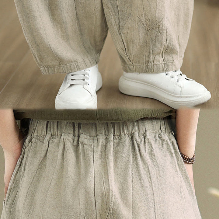 Buddha Stones Casual effen harembroek voor dames met Zakken - image 7