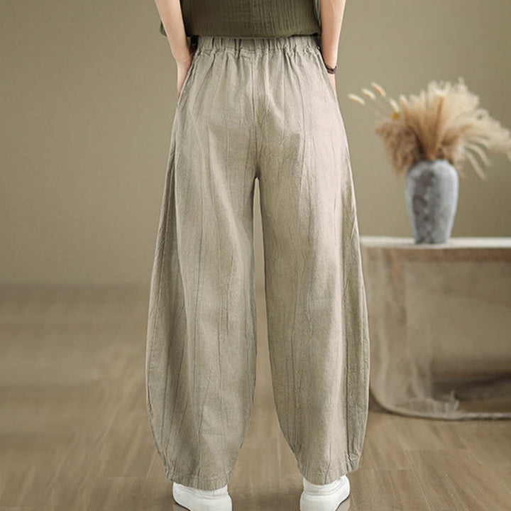 Buddha Stones Casual effen harembroek voor dames met Zakken - image 2