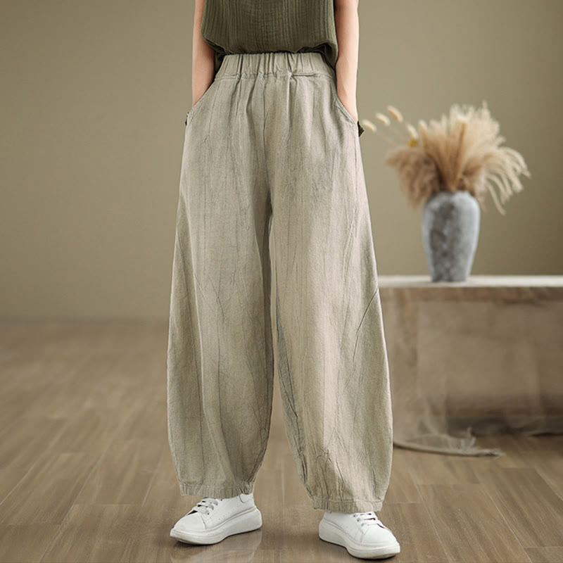 Buddha Stones Casual effen harembroek voor dames met Zakken - image 3
