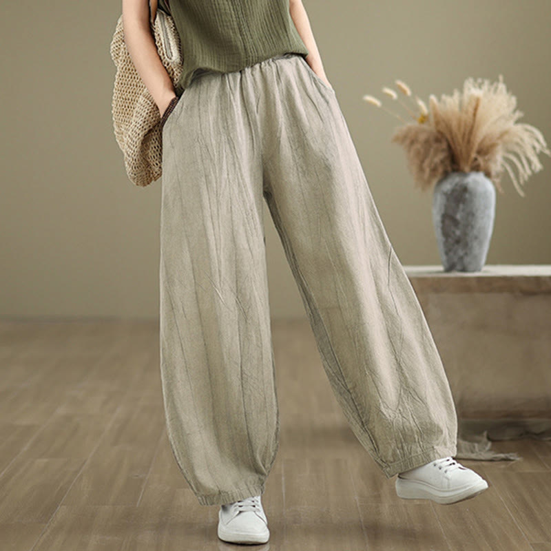 Buddha Stones Casual effen harembroek voor dames met Zakken - image 1