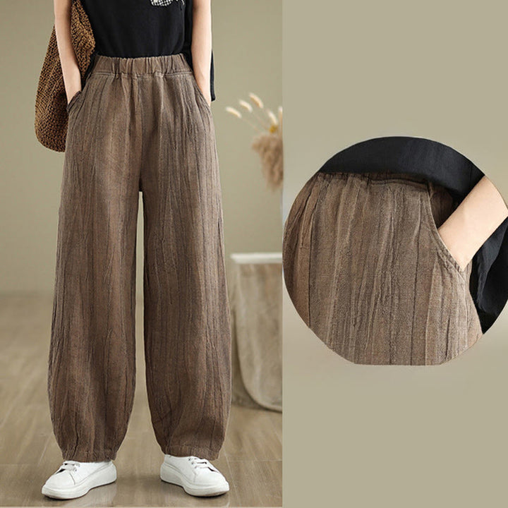 Buddha Stones Casual effen harembroek voor dames met Zakken - image 11