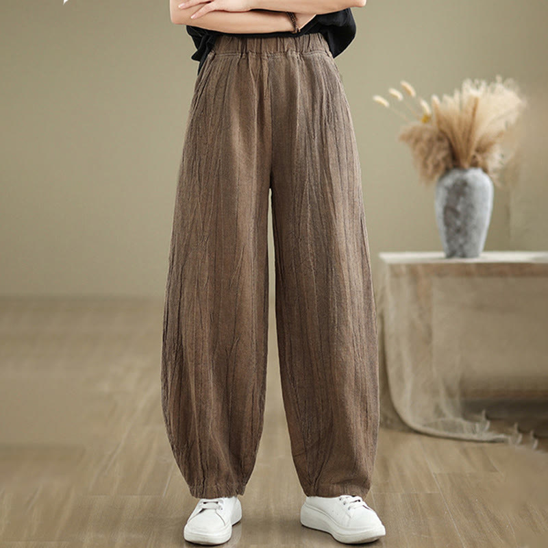 Buddha Stones Casual effen harembroek voor dames met Zakken - Zadelbruin - US8-10，UK/AU12-14，EU40-42 (2XL) - image 8