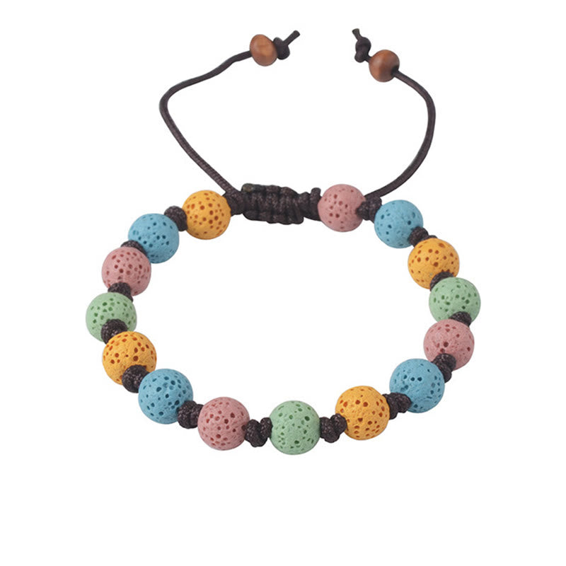 Buddha Stones Kleurrijke lavasteen Armband - image 9