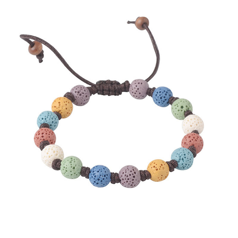 Buddha Stones Kleurrijke lavasteen Armband - image 3