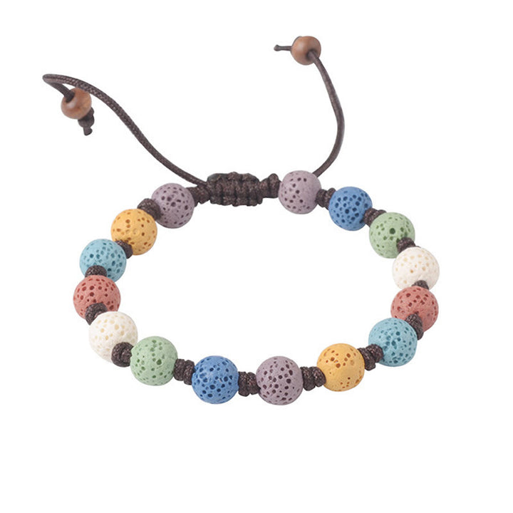Buddha Stones Kleurrijke lavasteen Armband - image 3