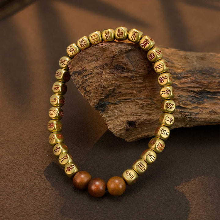 Buddha Stones Armband van koper, messing, blikseminslag, jujubehout en kralen, Armband van rijkdom. - image 1