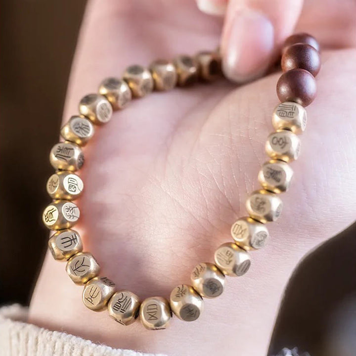 Buddha Stones Armband van koper, messing, blikseminslag, jujubehout en kralen, Armband van rijkdom. - image 13