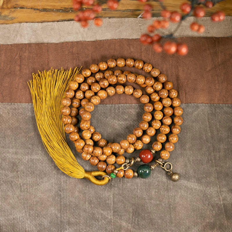 Buddha Stones 108 Mala kralen Bodhizaad Wijsheid Vrede Kwastje Armband - 18 cm - image 0
