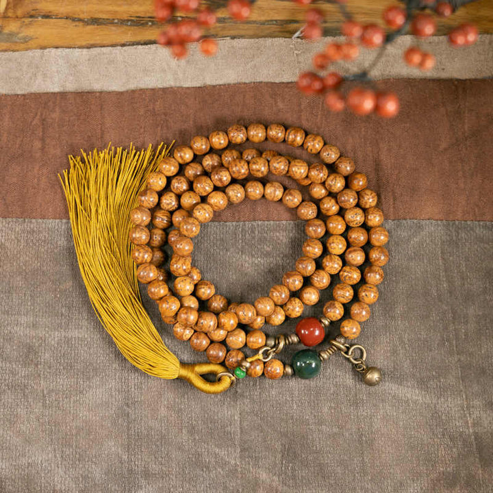 Buddha Stones 108 Mala kralen Bodhizaad Wijsheid Vrede Kwastje Armband - 18 cm - image 0