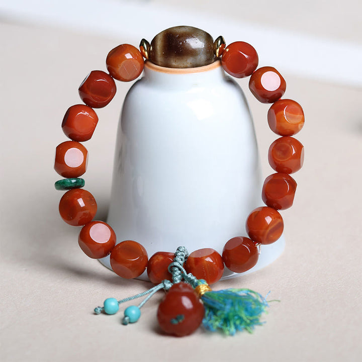 Buddha Stones Armband met natuurlijke Zuid-rode agaat PiXiu Dzi-kralen - image 7