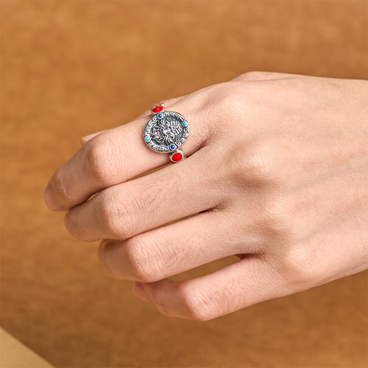 Buddha Stones Zakiram koperen verstelbare open Ring voor het symboliseren van rijkdom. - image 3