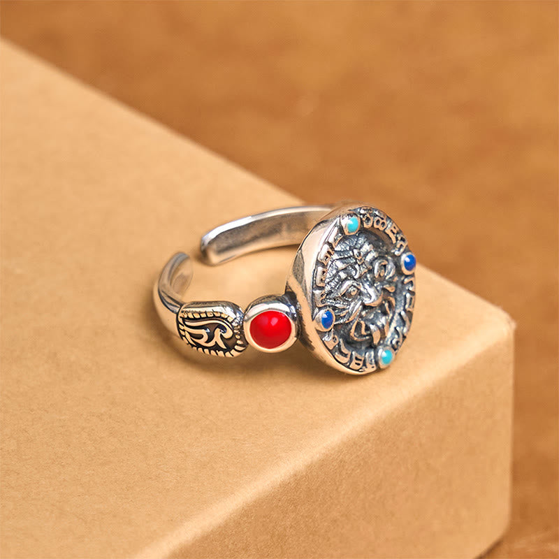 Buddha Stones Zakiram koperen verstelbare open Ring voor het symboliseren van rijkdom. - image 1