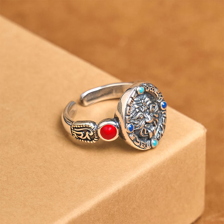 Buddha Stones Zakiram koperen verstelbare open Ring voor het symboliseren van rijkdom. - image 1