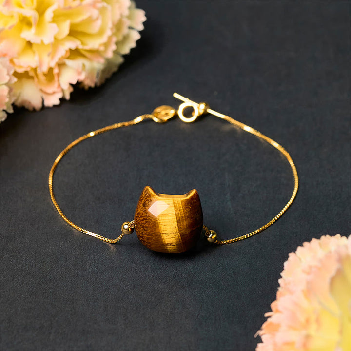 Buddha Stones 925 Sterling Zilveren Kat Tijgeroog Armband - image 2