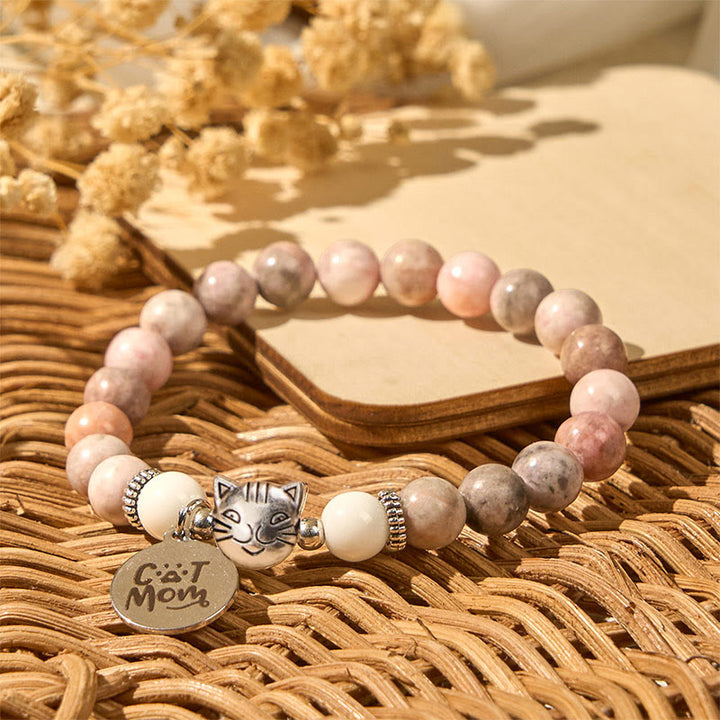 Buddha Stones Beschermende Armband met kattenkopontwerp en zebrajaspis - image 4