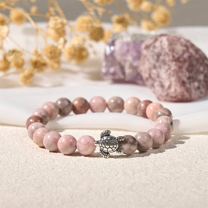 Buddha Stones Schildpadontwerp Zebra Jaspis Armband - image 1