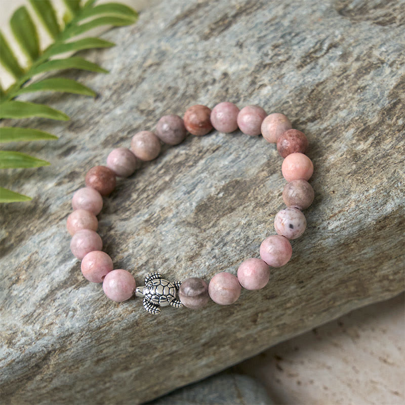 Buddha Stones Schildpadontwerp Zebra Jaspis Armband - image 5