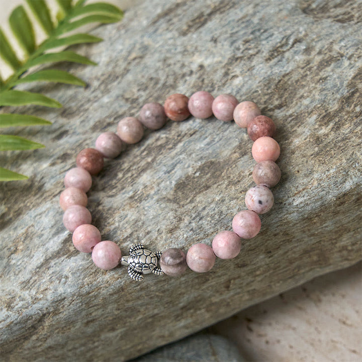 Buddha Stones Schildpadontwerp Zebra Jaspis Armband - image 5