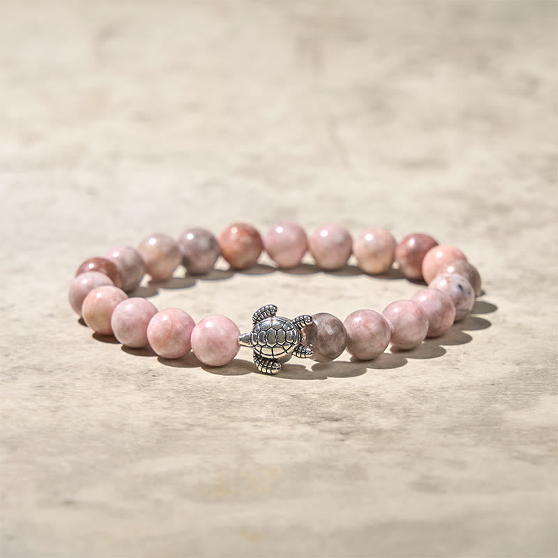 Buddha Stones Schildpadontwerp Zebra Jaspis Armband - image 4