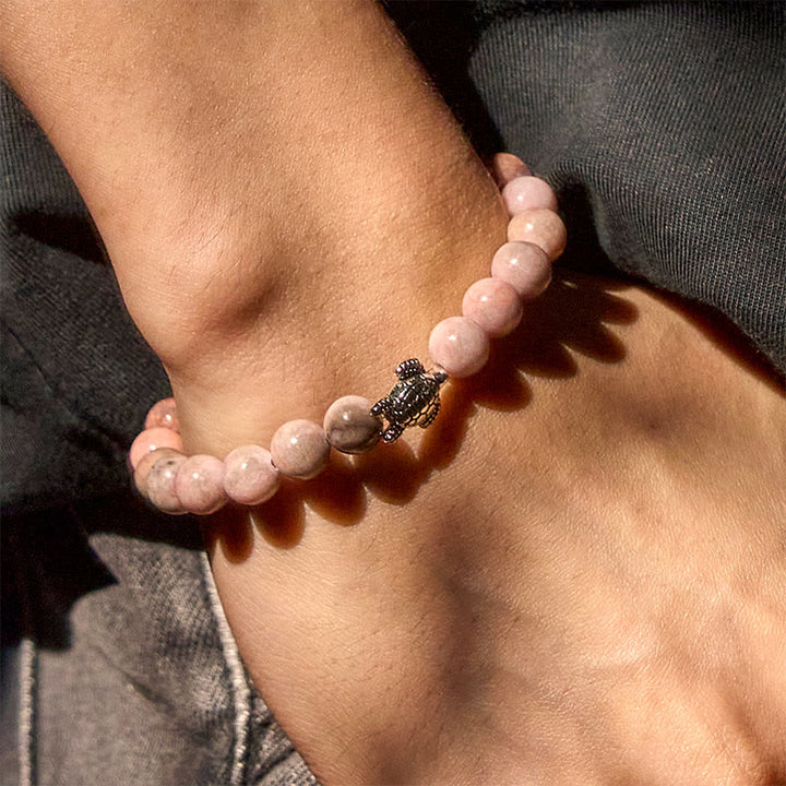 Buddha Stones Schildpadontwerp Zebra Jaspis Armband - image 6