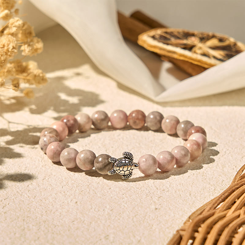 Buddha Stones Schildpadontwerp Zebra Jaspis Armband - image 2