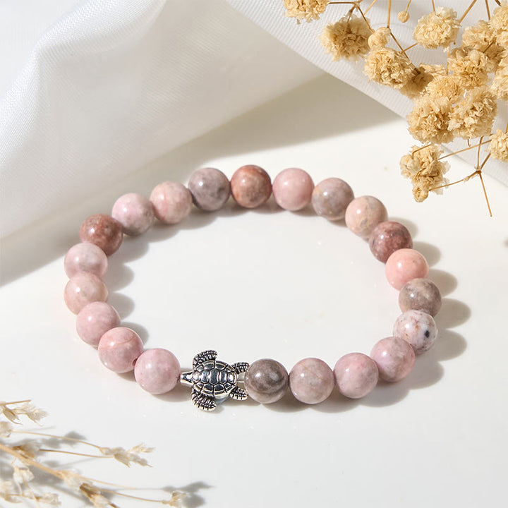Buddha Stones Schildpadontwerp Zebra Jaspis Armband - Zebrajaspis (Polsomtrek: 16-19 cm) - image 0