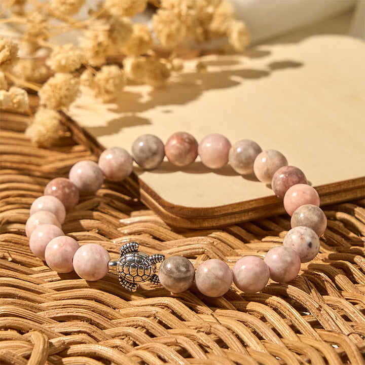 Buddha Stones Schildpadontwerp Zebra Jaspis Armband - image 3
