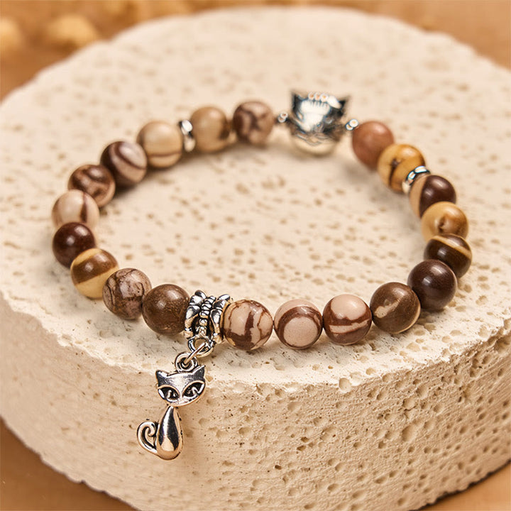 Buddha Stones Zebra Jaspis Agaat Kralen Positieve Armband - image 1