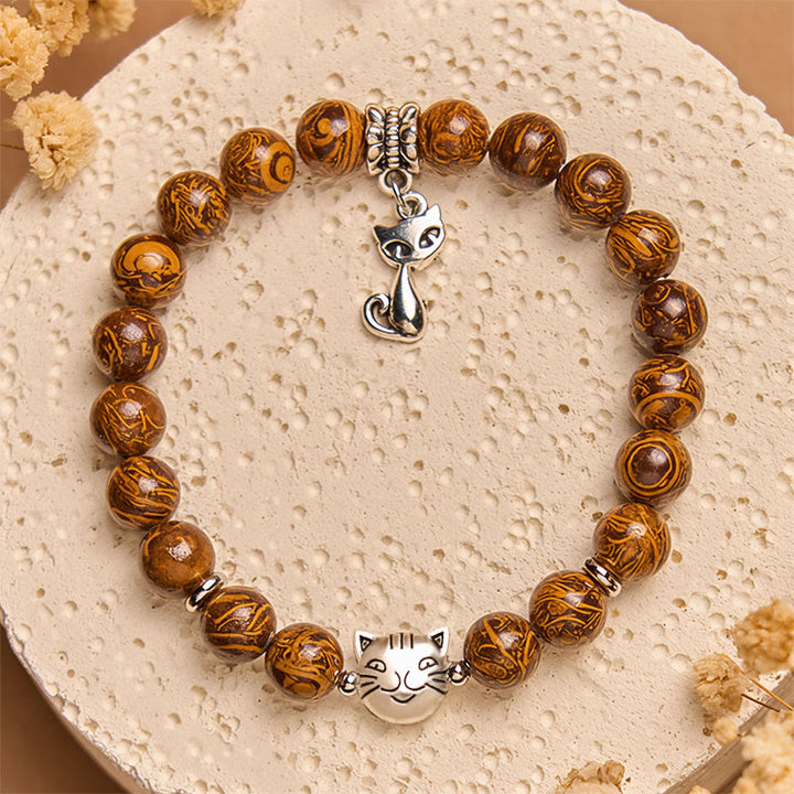 Buddha Stones Armband van natuursteen voor kittens en kattenkopjes - 15-16 cm - image 0