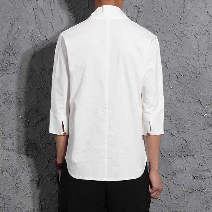 Buddha Stones Casual overhemd met V-hals en Mouwlengte voor heren - image 2