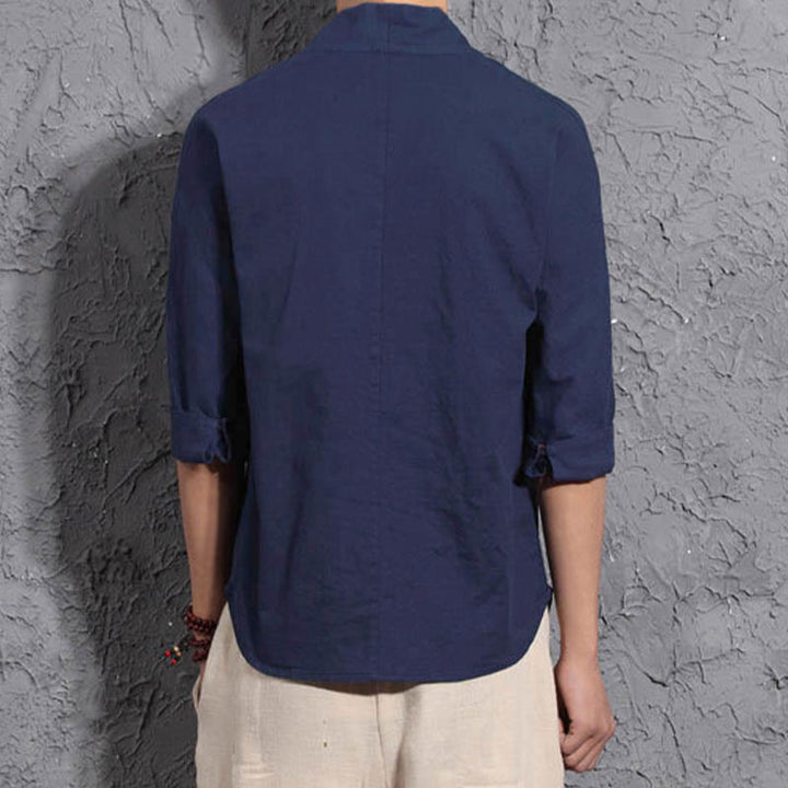 Buddha Stones Casual overhemd met V-hals en Mouwlengte voor heren - image 8