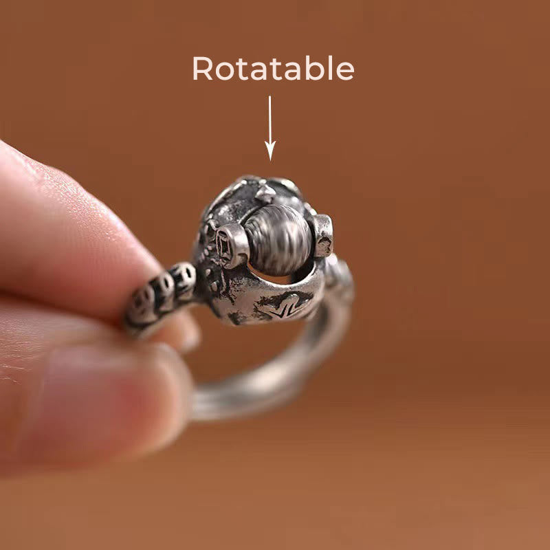 Buddha Stones Lucky Feng Shui PiXiu koperen munt draaibare Ring - image 3