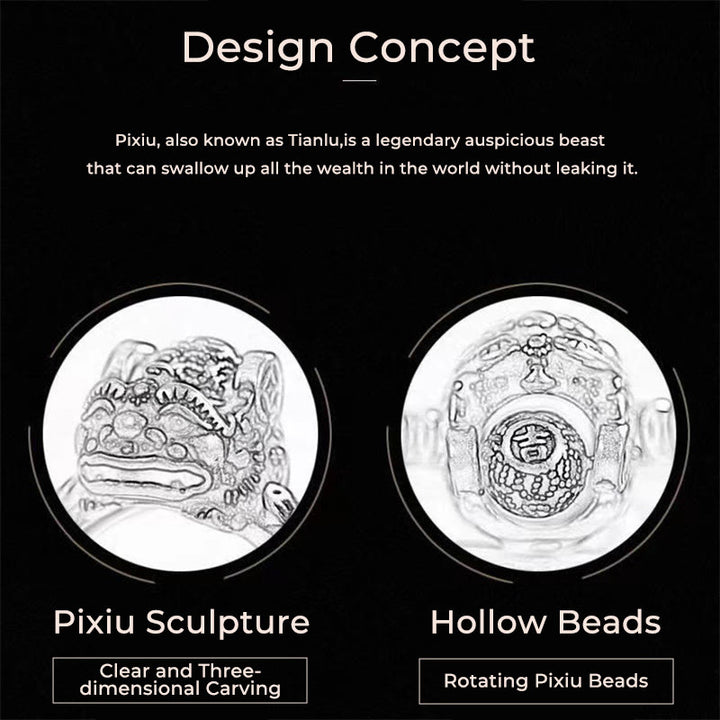 Buddha Stones Lucky Feng Shui PiXiu koperen munt draaibare Ring - image 5