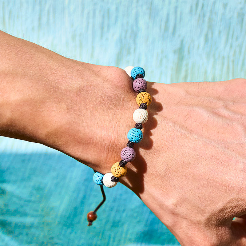 Buddha Stones Kleurrijke lavasteen Armband - image 16