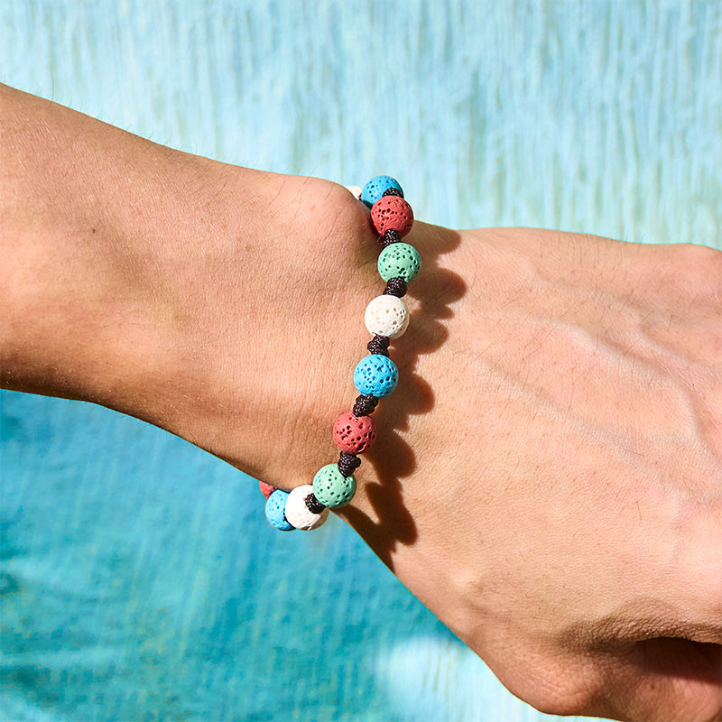 Buddha Stones Kleurrijke lavasteen Armband - image 11