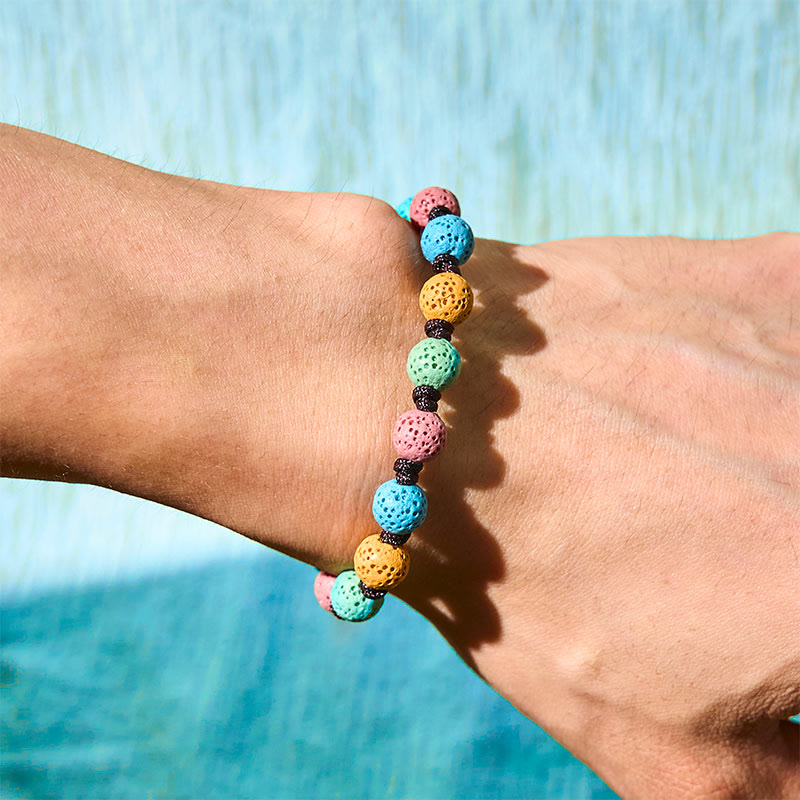Buddha Stones Kleurrijke lavasteen Armband - image 7