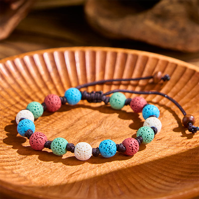 Buddha Stones Kleurrijke lavasteen Armband - image 12