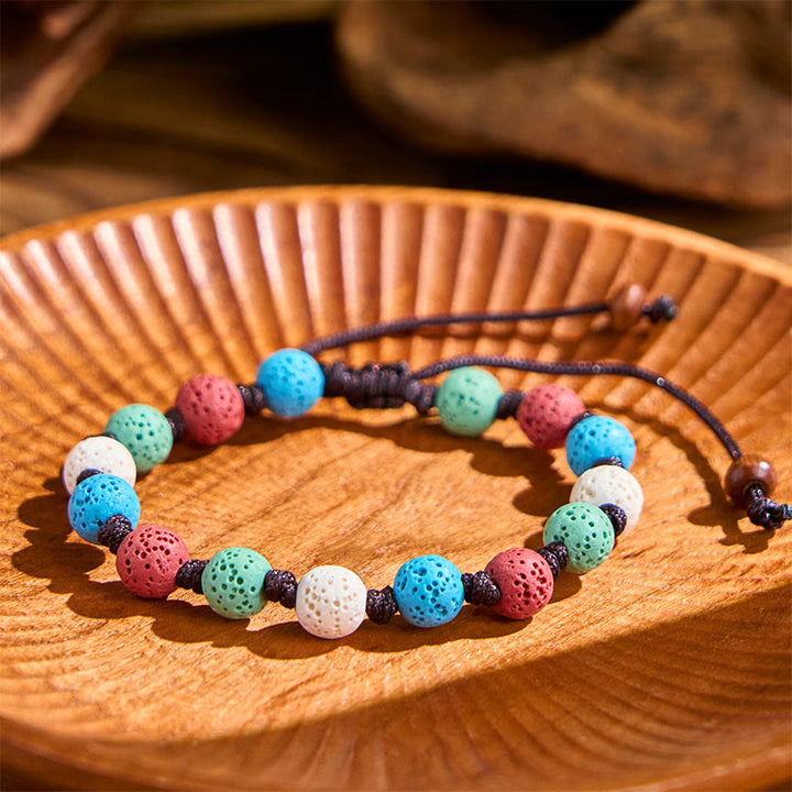 Buddha Stones Kleurrijke lavasteen Armband - image 12