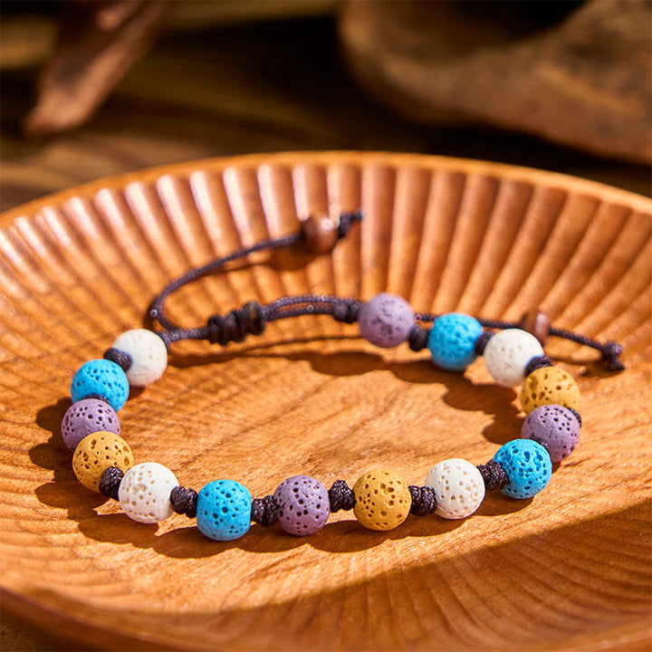 Buddha Stones Kleurrijke lavasteen Armband - image 15