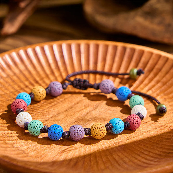 Buddha Stones Kleurrijke lavasteen Armband - image 2